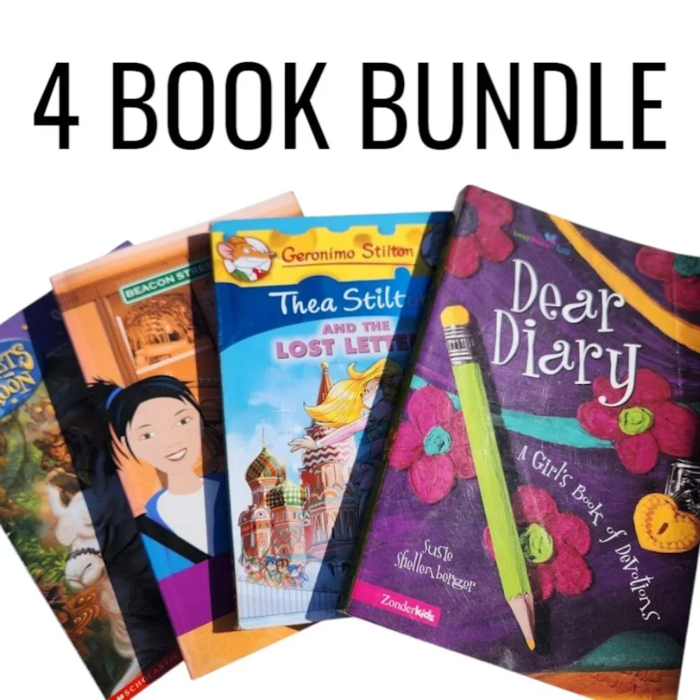 4 Book Bundle Lot Set Scholastic Chapter Books Young Adult Literature Novels Boo